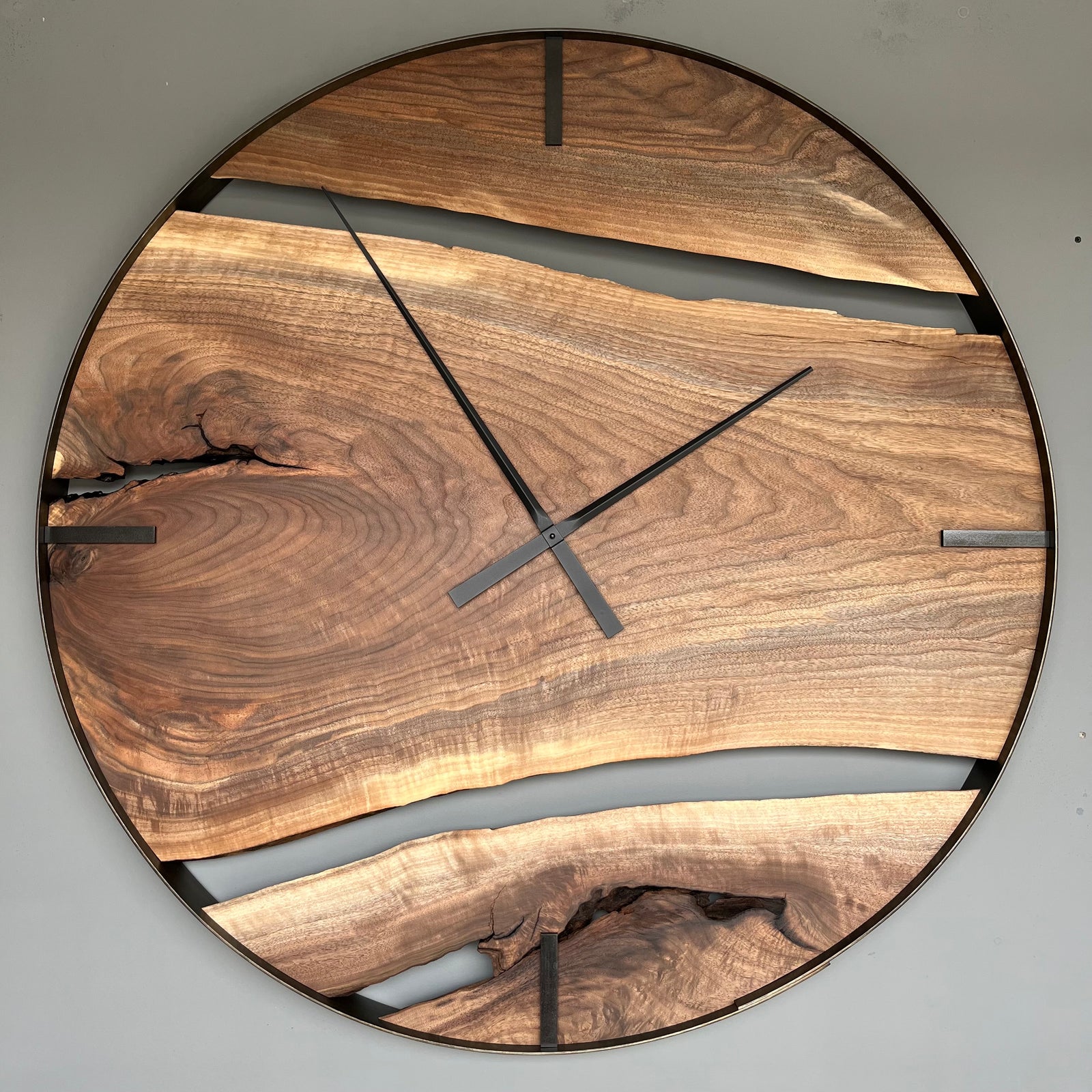 *NEW // 42” Black Walnut Live Edge Wood Wall Clock