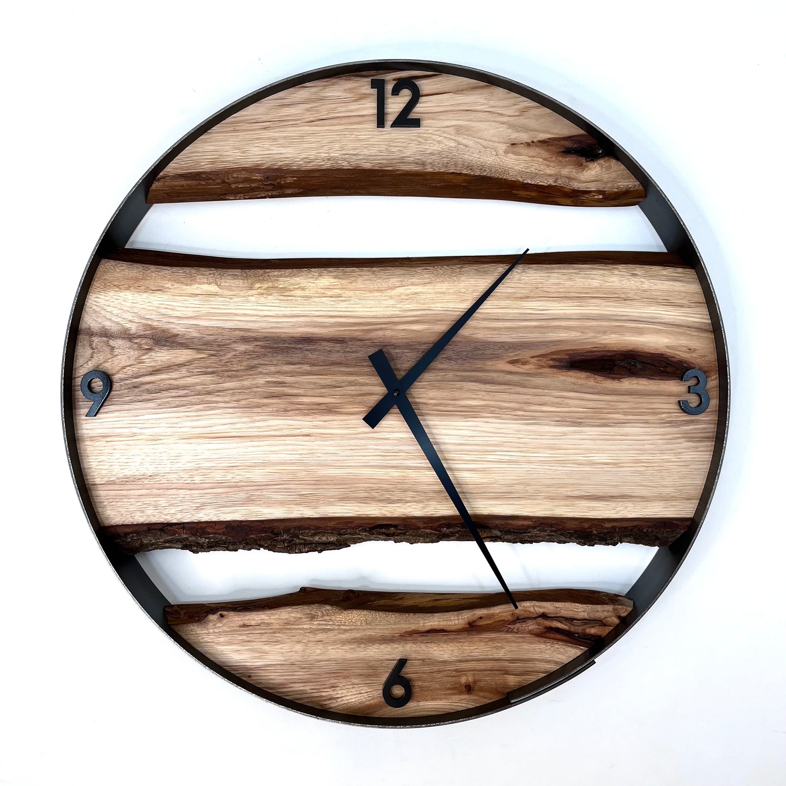 *NEW // 21” Hickory Live Edge Wood Clock