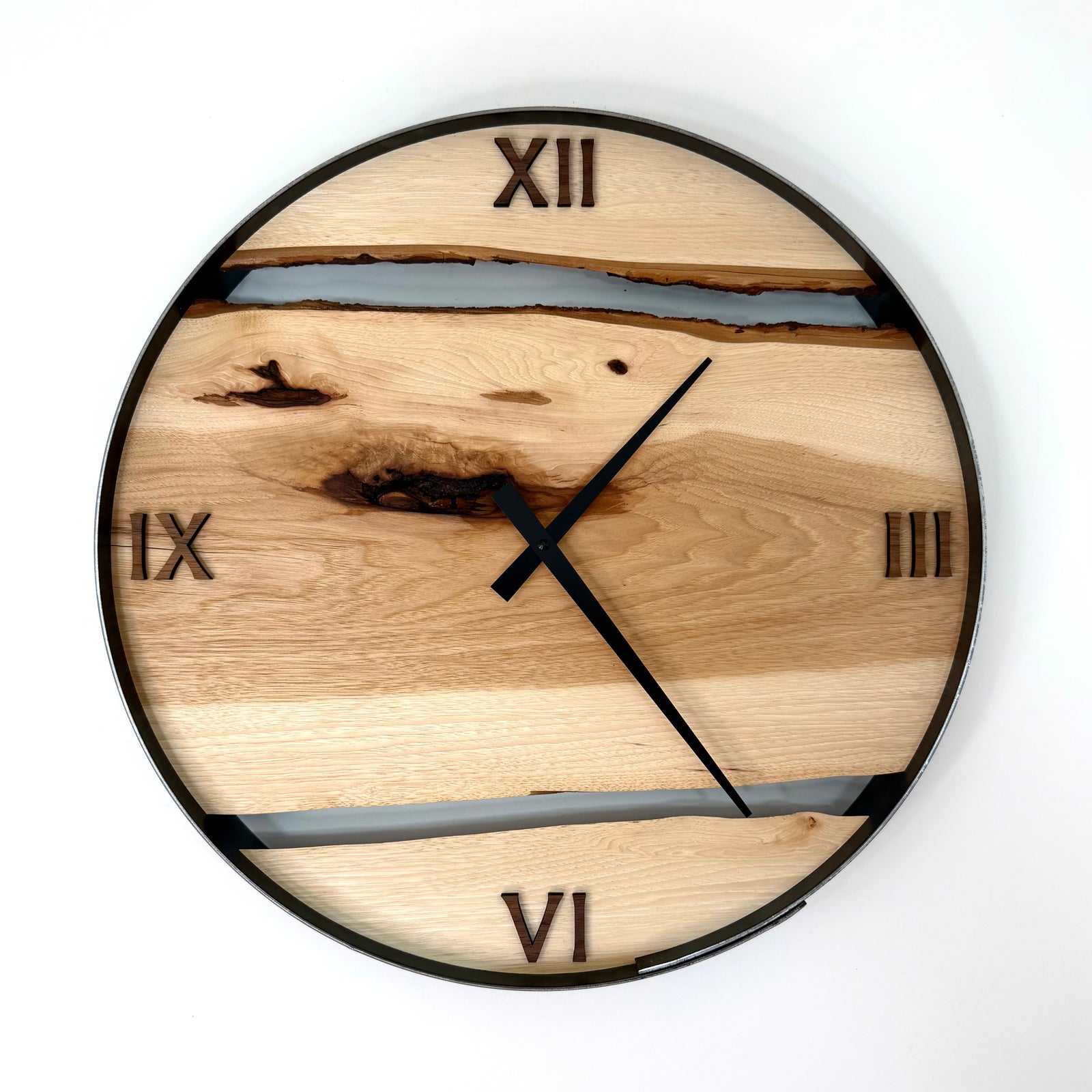 *NEW // 18” Hickory Live Edge Wood Clock
