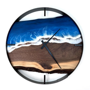 *NEW // 21” Life’s a Beach Live Edge Black Walnut Wall Clock