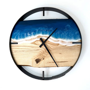 *NEW // 18” Life’s a Beach Live Edge Ash Wood Wall Clock