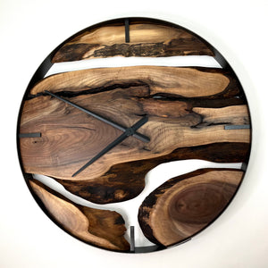 *NEW // 30” Black Walnut Live Edge Wood Wall Clock