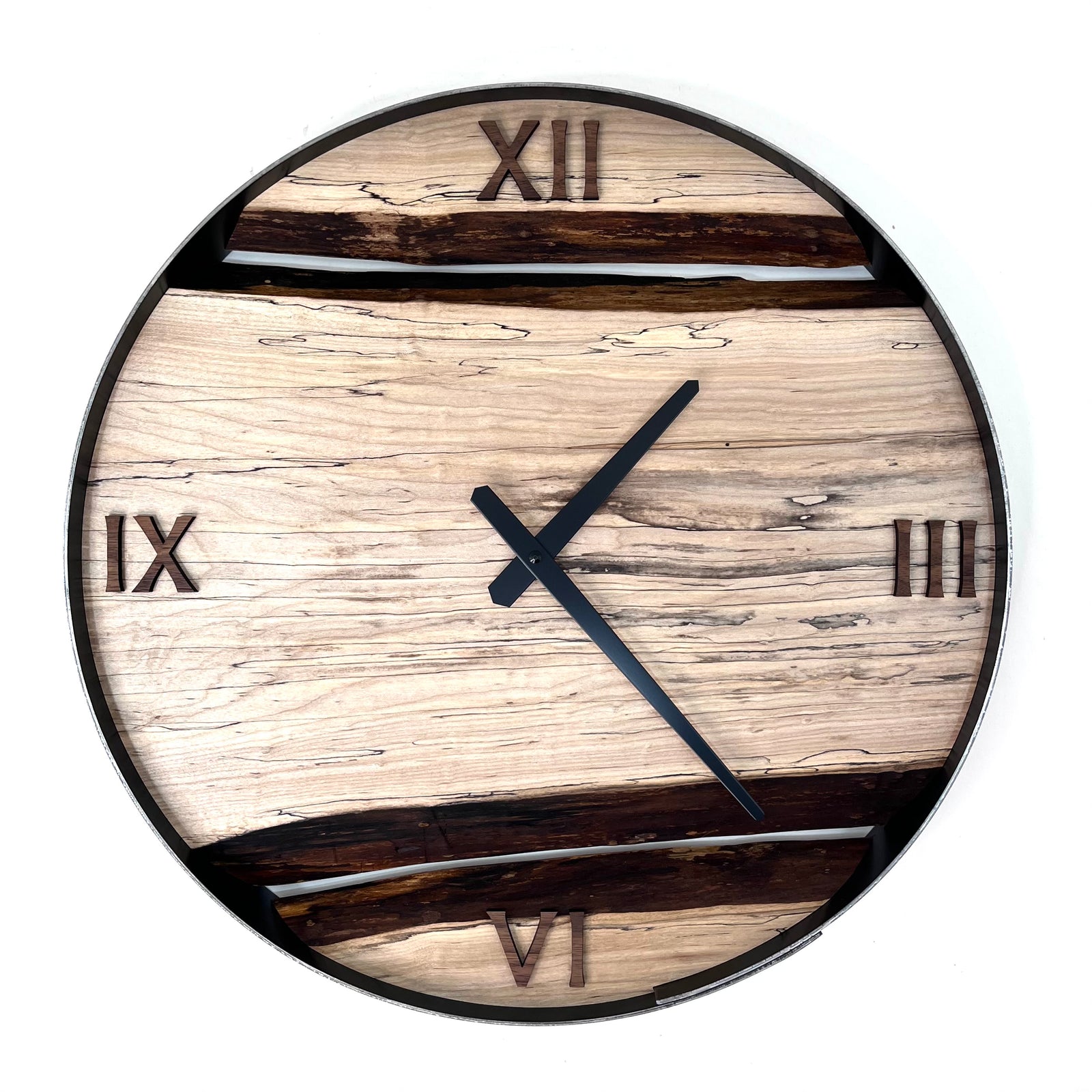 *NEW // 18” Spalted Maple Live Edge Wood Clock