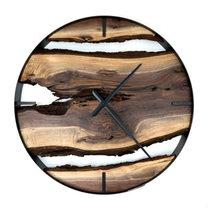 *NEW // 30” Black Walnut Live Edge Wood Wall Clock