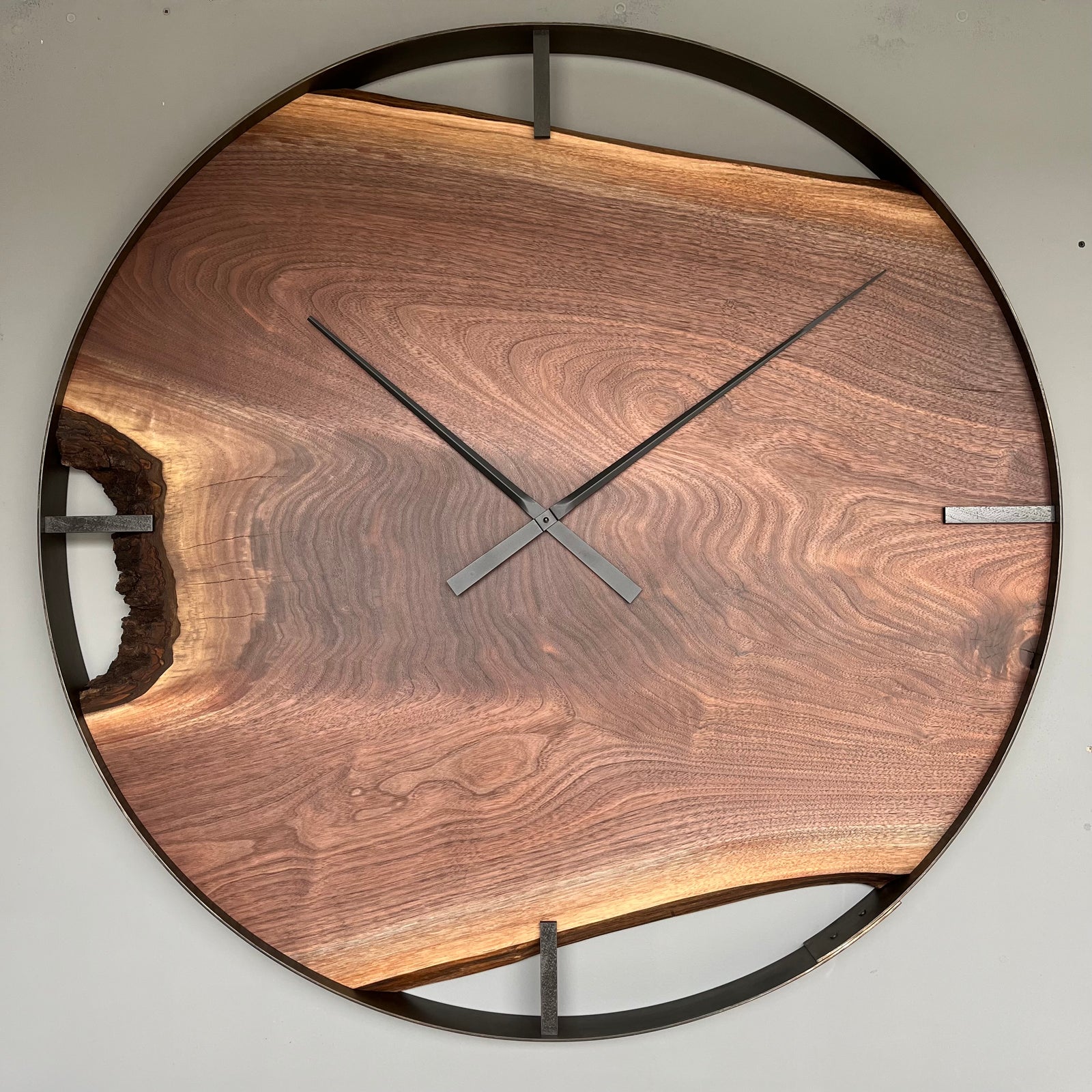*NEW // 42” Black Walnut Live Edge Wood Wall Clock