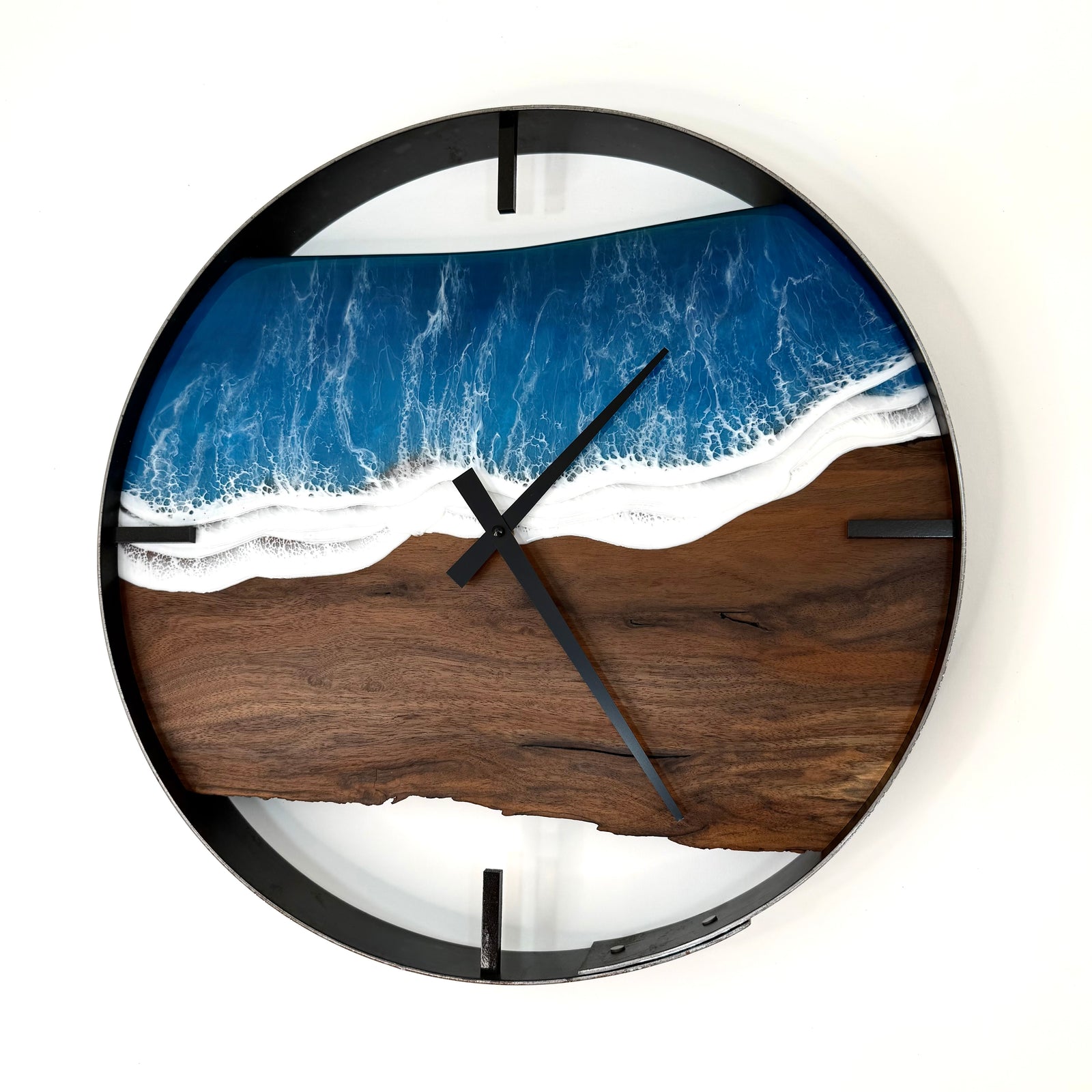 *NEW // 18” Life’s a Beach Live Edge Black Walnut Wall Clock