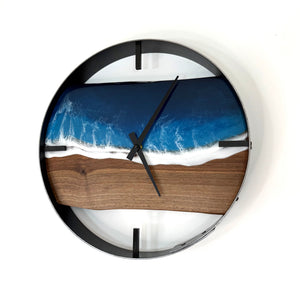 *NEW // 14” Life’s a Beach Live Edge Walnut Wood Wall Clock