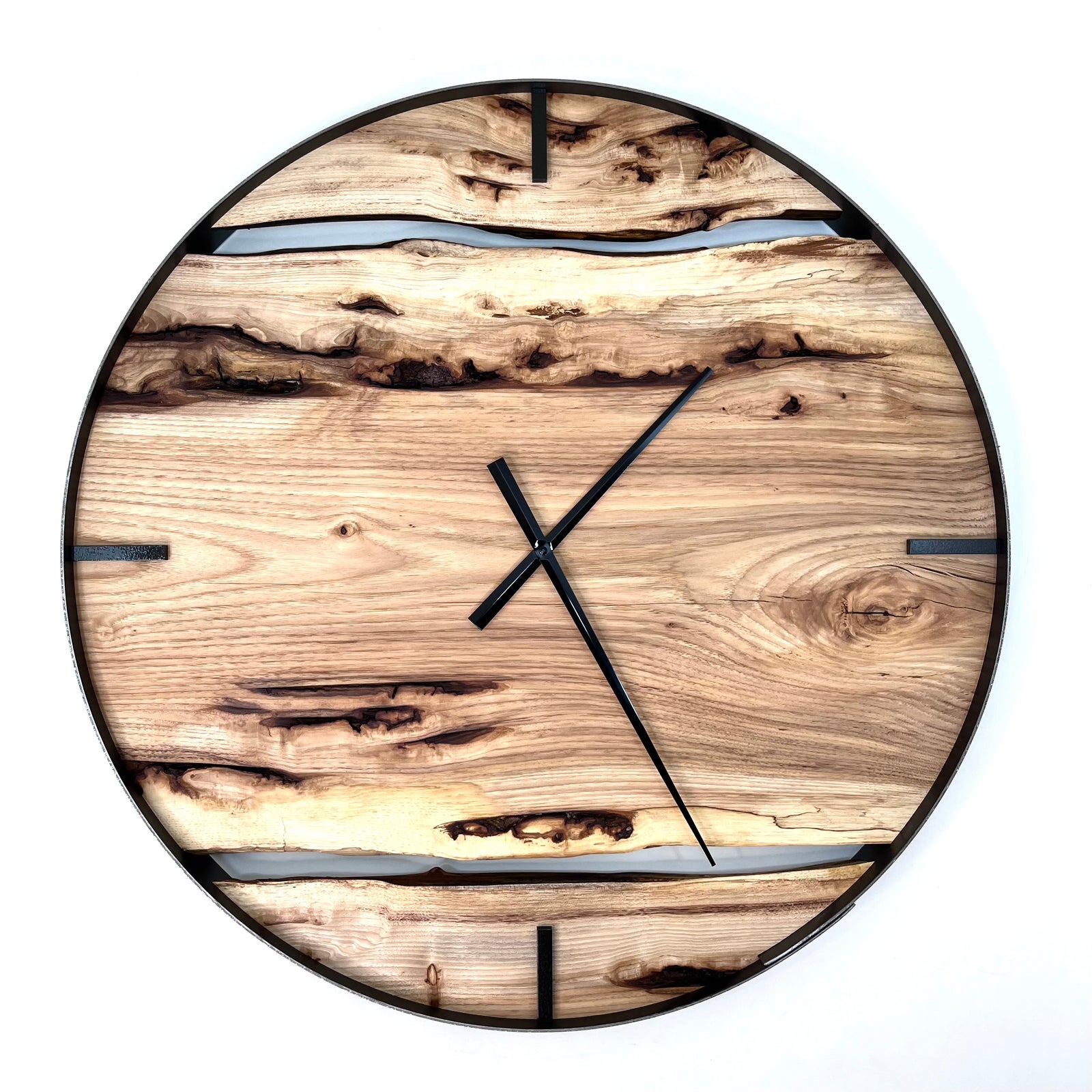 25” Hickory Live Edge Wood Clock