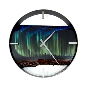 *NEW // 14” Northern Lights Live Edge Black Walnut Wood Wall Clock