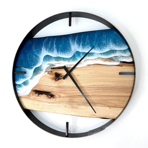 *NEW // 21” Life’s a Beach Live Edge Hickory Wood Wall Clock