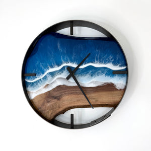 *NEW // 14” Life’s a Beach Live Edge Walnut Wood Wall Clock