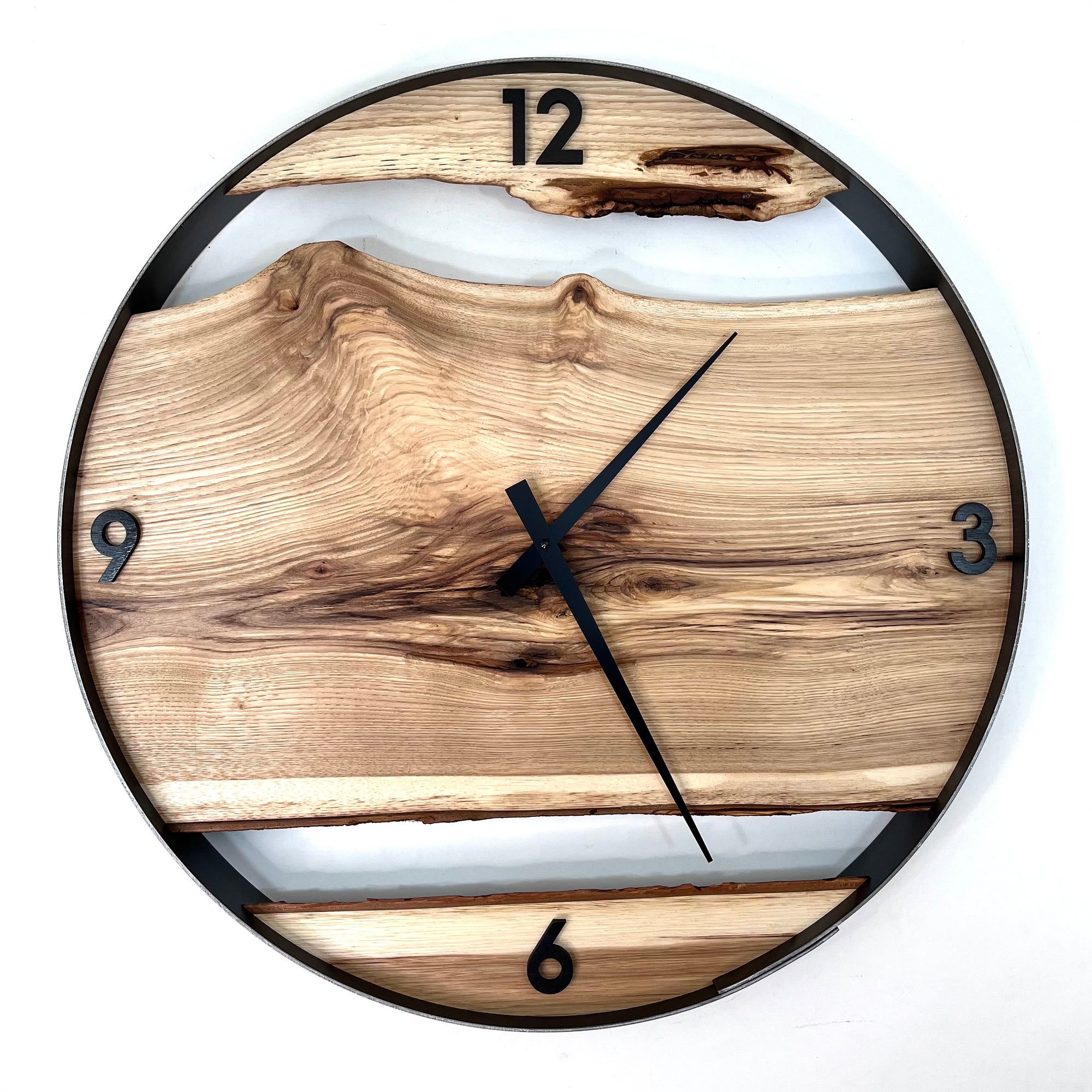 *RESERVED // 21” Hickory Live Edge Wood Clock