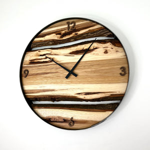 *NEW // 21” Hickory Live Edge Wood Wall Clock