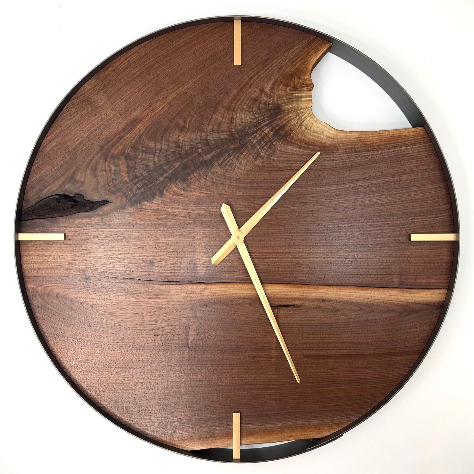 *NEW // 34” Black Walnut Live Edge Wood Wall Clock