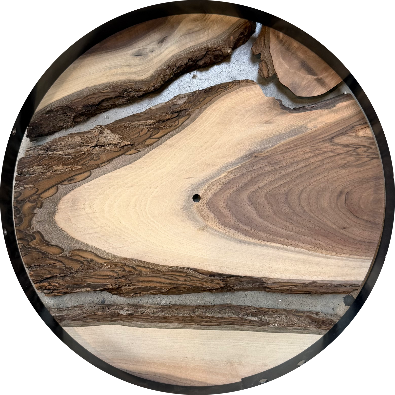 *RESERVED // 14” Black Walnut Live Edge Wood Wall Clock