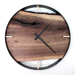 *NEW // 21” Black Walnut Live Edge Wood Clock