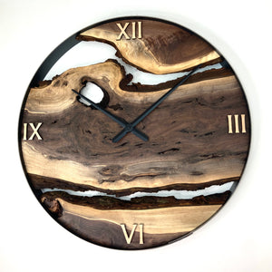 *NEW // 30” Black Walnut Live Edge Wood Wall Clock