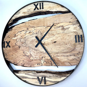 *NEW // 34” Spalted Maple Live Edge Wood Wall Clock