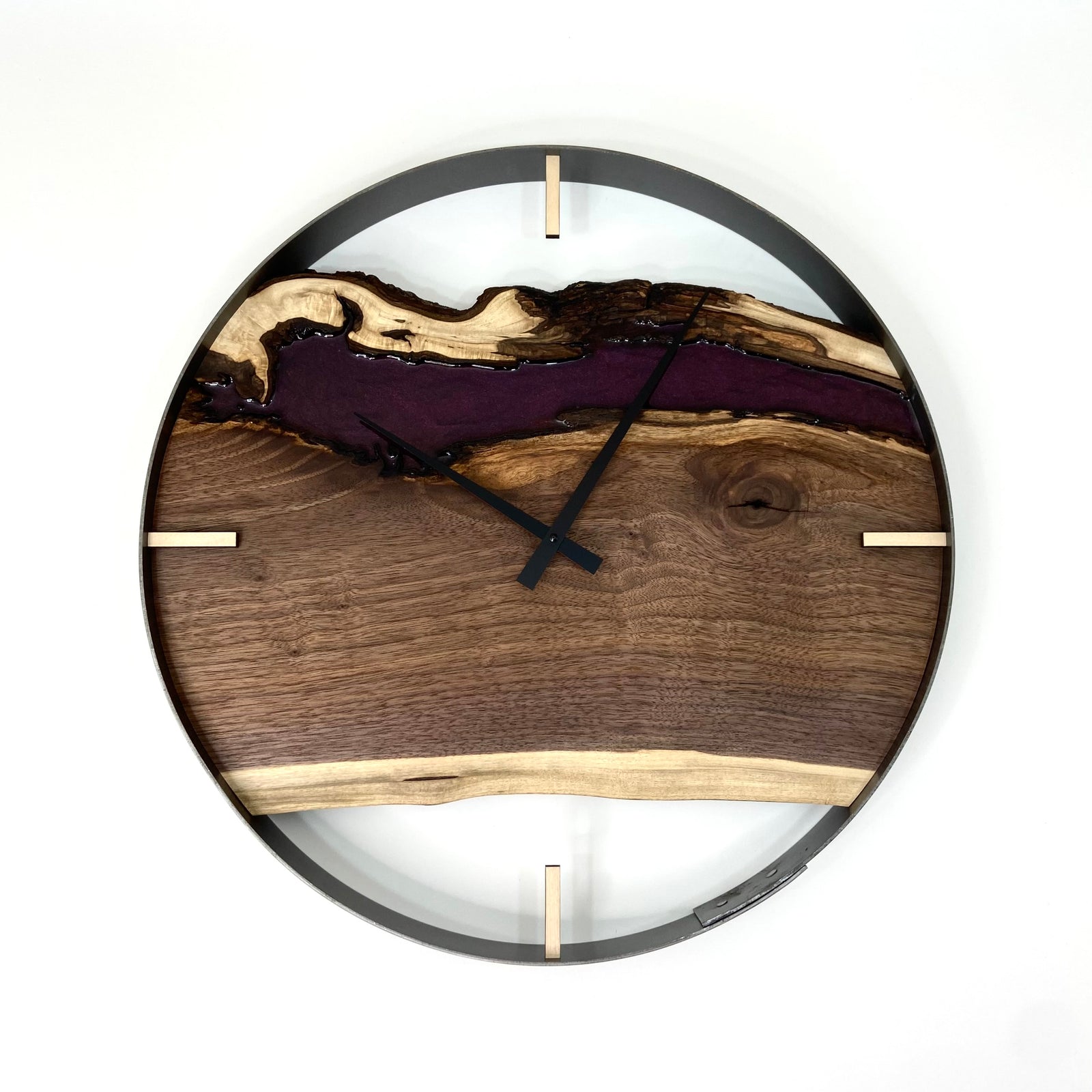 *NEW // 21” Black Walnut Live Edge Wood Clock ft. Reaper Epoxy Inlay