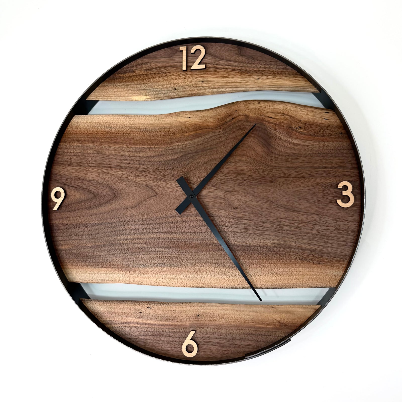 *NEW // 21” Black Walnut Live Edge Wood Clock