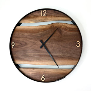 *NEW // 21” Black Walnut Live Edge Wood Clock