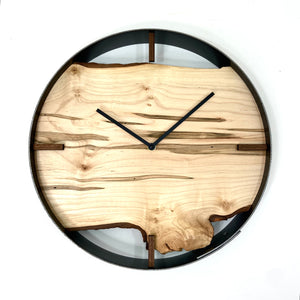 *NEW // 14” Ambrosia Maple Live Edge Wood Wall Clock