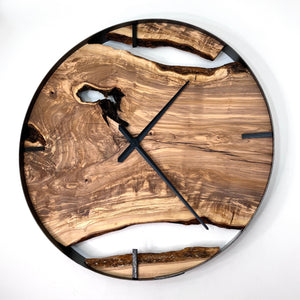 *NEW // 30” Olivewood Live Edge Wood Wall Clock