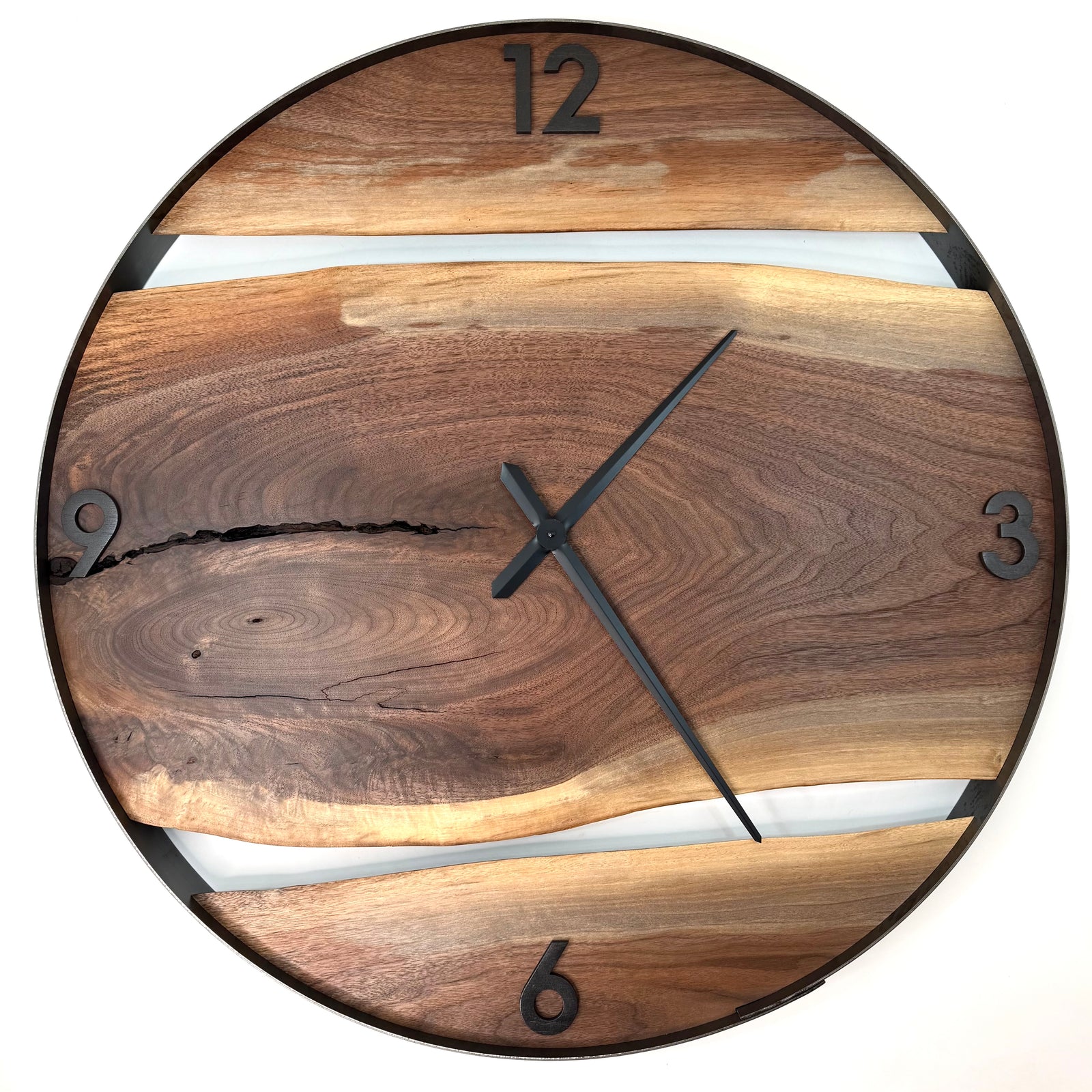 *NEW // 34” Black Walnut Live Edge Wood Wall Clock