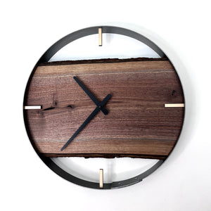 *NEW // 18” Black Walnut Live Edge Wood Wall Clock