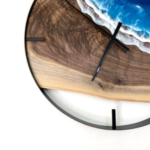*NEW // 25” Life’s a Beach Live Edge Black Walnut Wall Clock