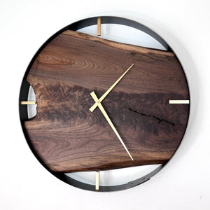 *NEW // 21” Black Walnut Live Edge Wood Clock