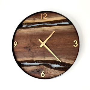 *NEW // 18” Black Walnut Live Edge Wood Clock