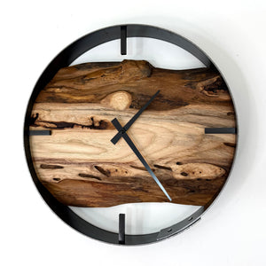 *NEW // 14” Hickory Live Edge Wood Wall Clock