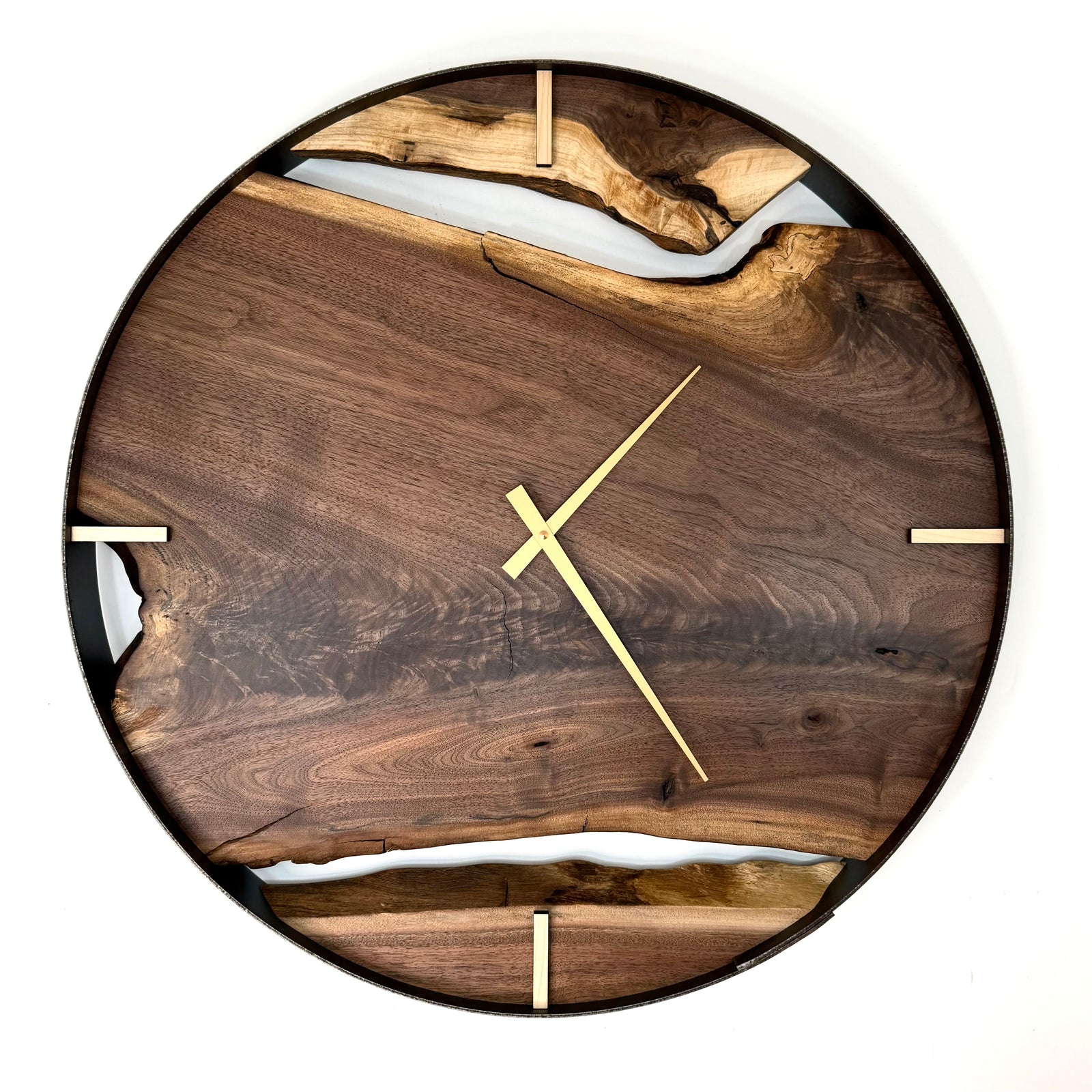 *NEW // 25” Black Walnut Live Edge Wood Clock
