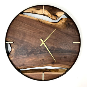 *NEW // 25” Black Walnut Live Edge Wood Clock