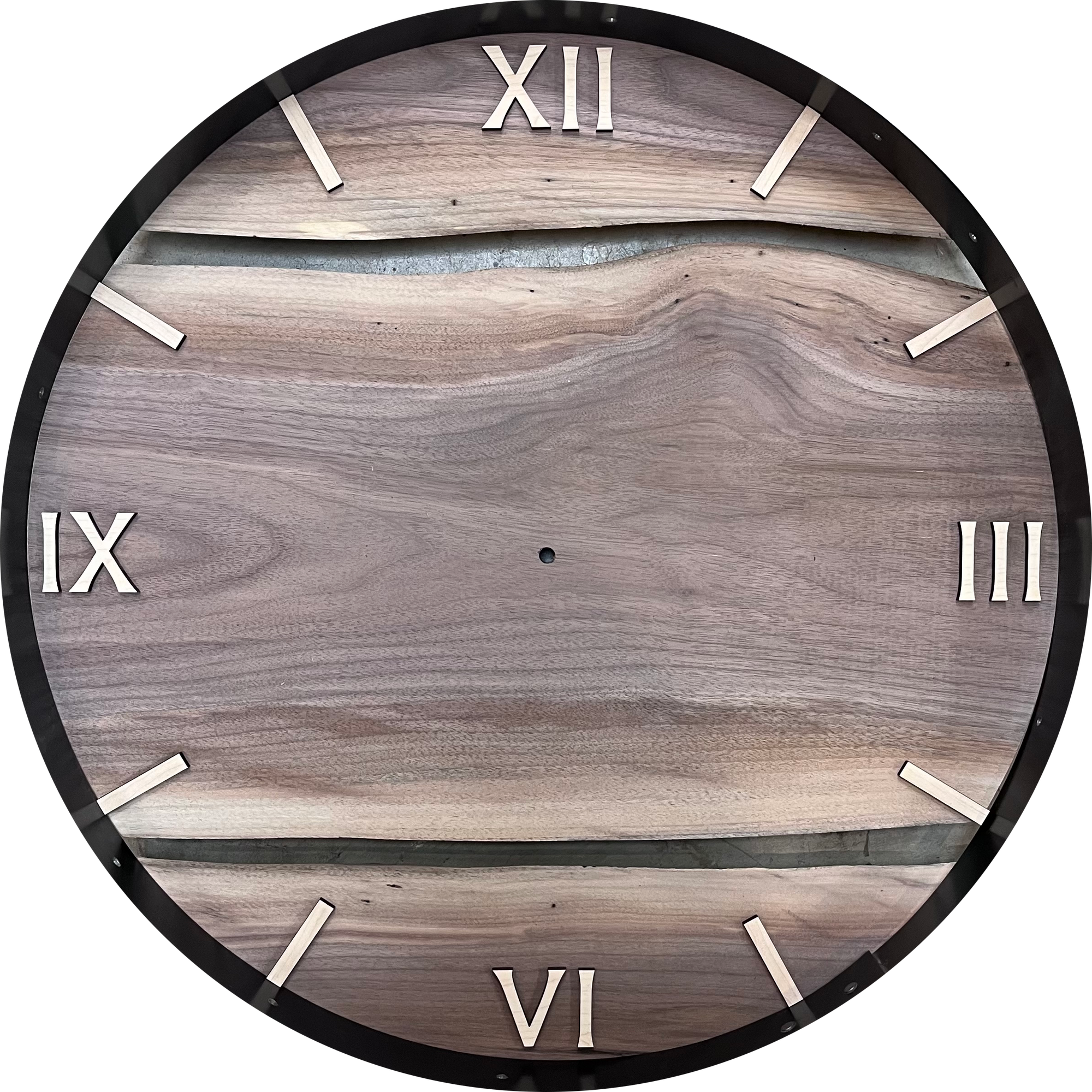 *MADE TO ORDER // 21” Black Walnut Live Edge Wood Clock