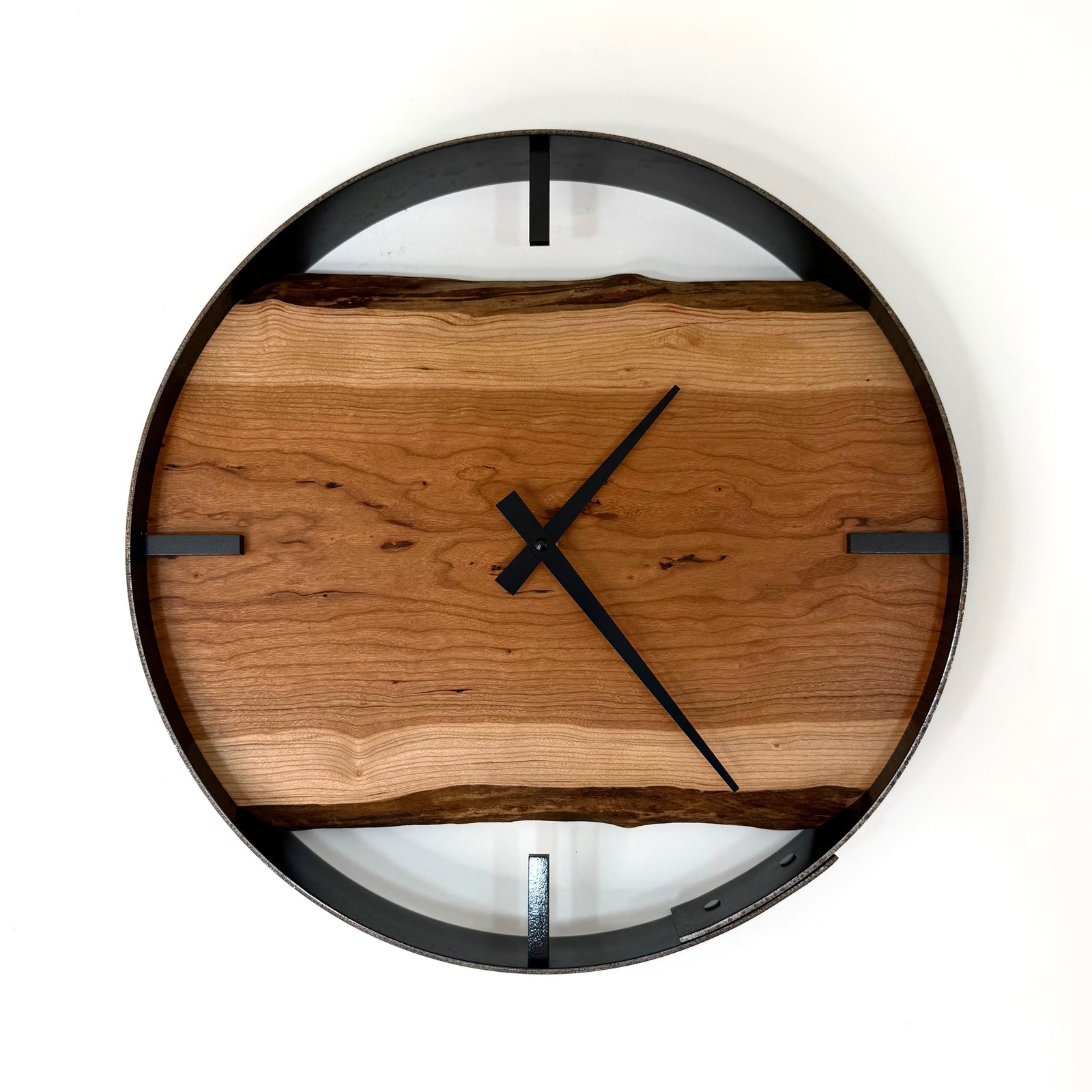 *NEW // 14” Cherry Live Edge Wood Wall Clock