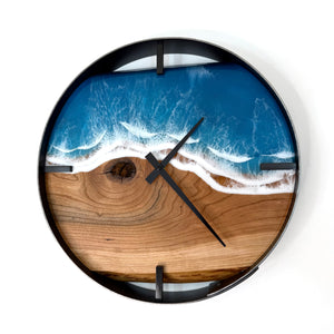 *NEW // 14” Life’s a Beach Live Edge Cherry Wood Wall Clock