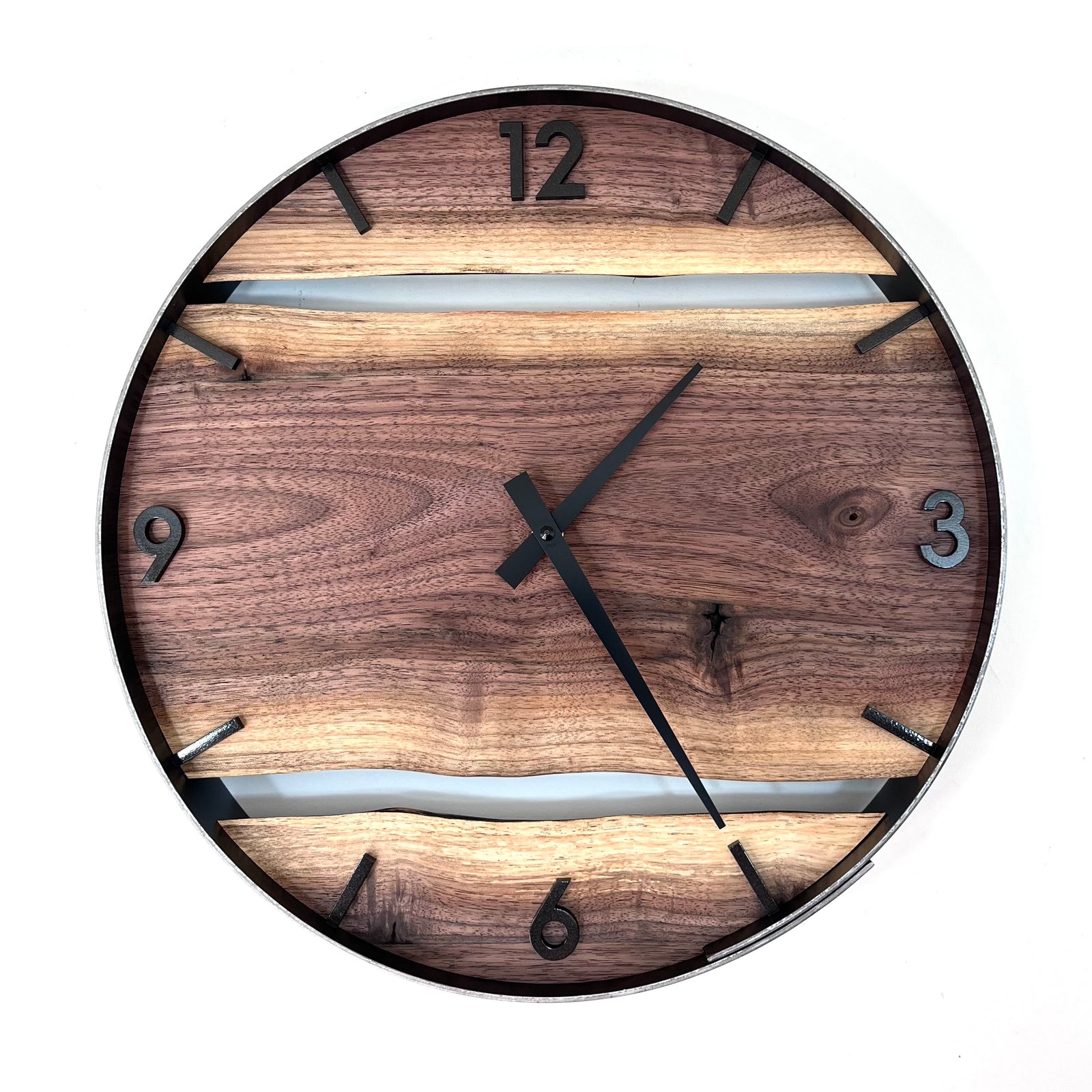 *NEW // 14” Black Walnut Live Edge Wood Wall Clock