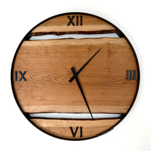 *NEW // 21” Cherry Live Edge Wood Wall Clock