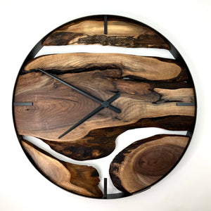 *NEW // 30” Black Walnut Live Edge Wood Wall Clock