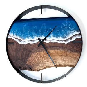 *NEW // 21” Life’s a Beach Live Edge Black Walnut Wall Clock