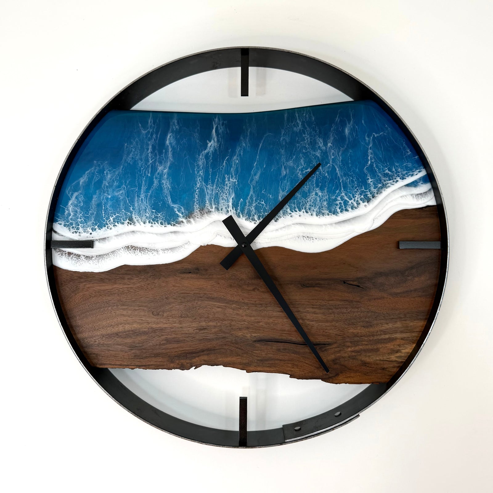 *NEW // 18” Life’s a Beach Live Edge Black Walnut Wall Clock