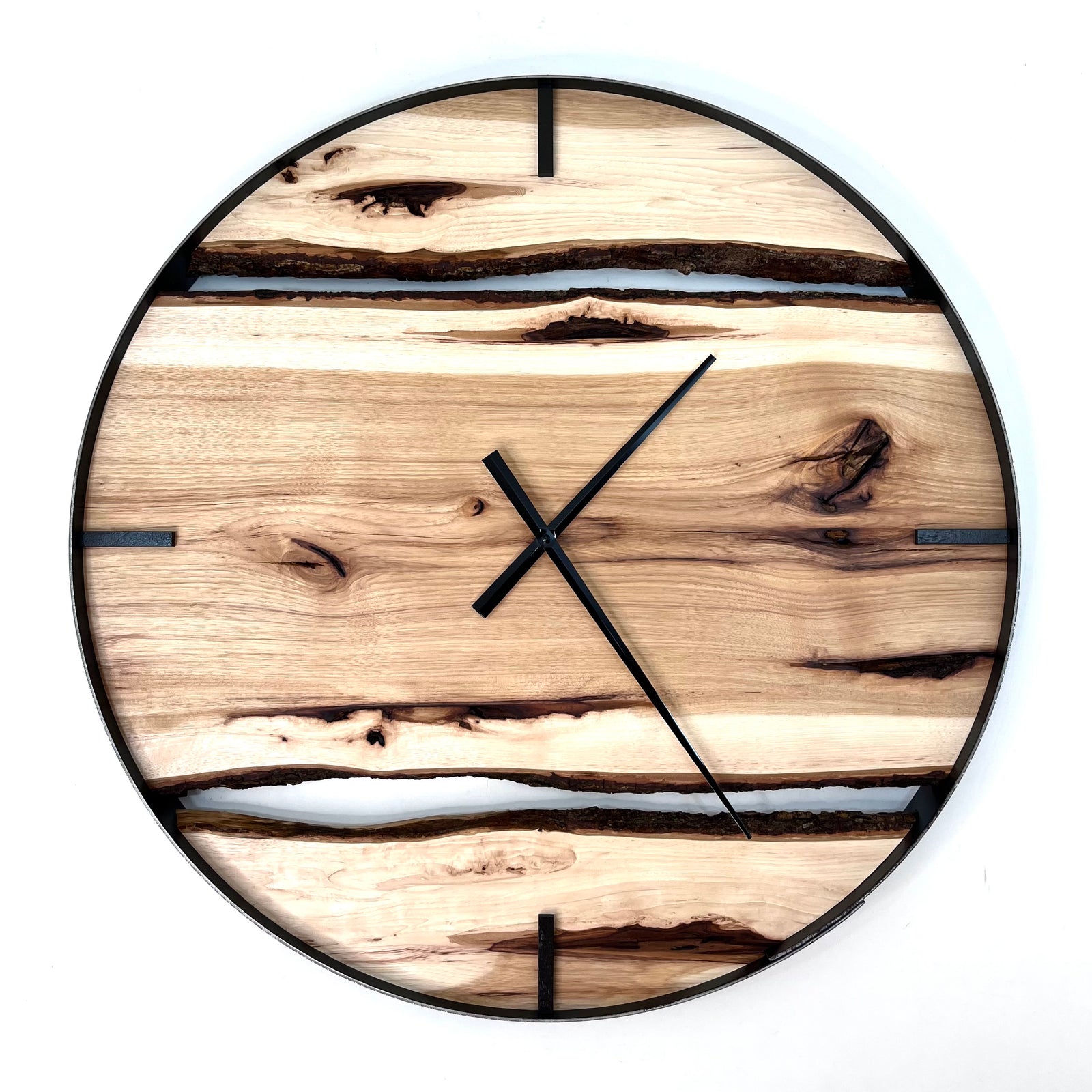 *NEW // 25” Hickory Live Edge Wood Clock