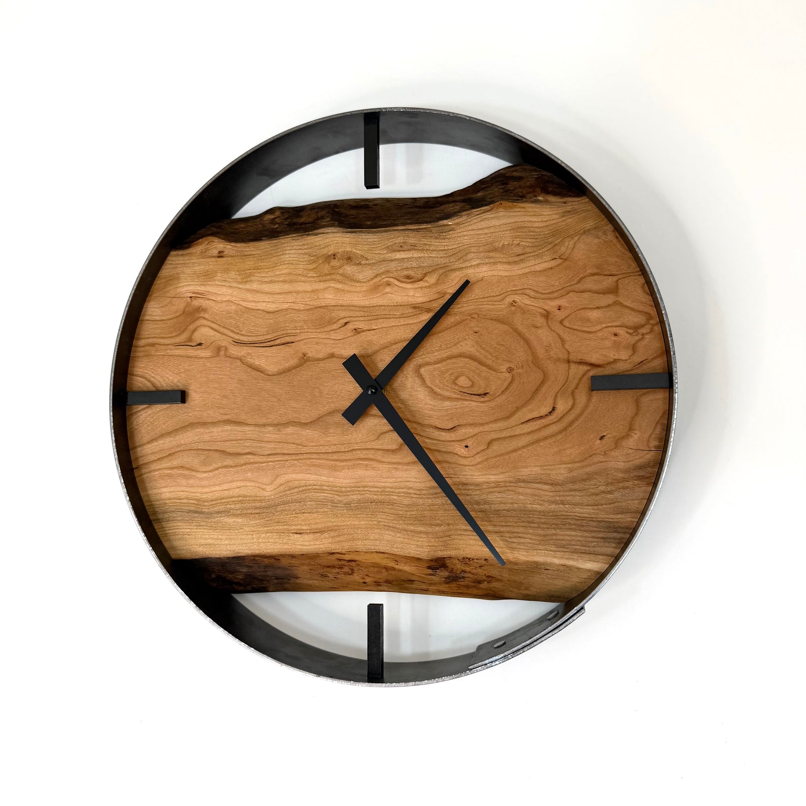 *NEW // 14” Cherry Live Edge Wood Wall Clock