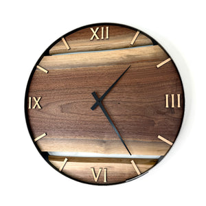 *NEW // 21” Black Walnut Live Edge Wood Wall Clock