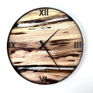 *NEW // 21” Hickory Live Edge Wood Clock