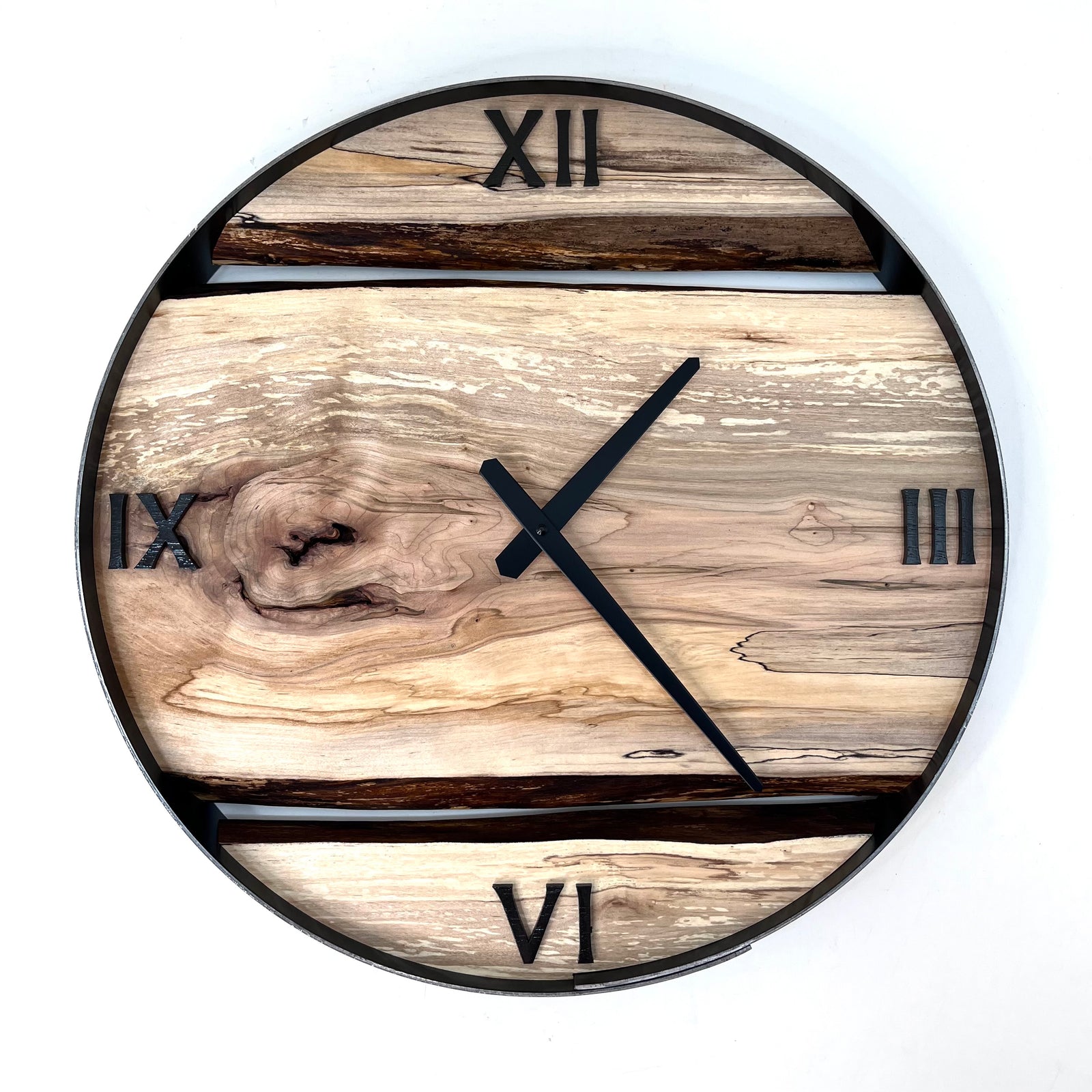 *NEW // 18” Ambrosia Maple Live Edge Wood Clock