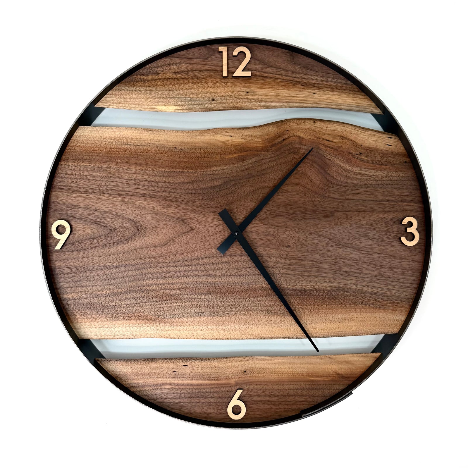 *NEW // 21” Black Walnut Live Edge Wood Clock