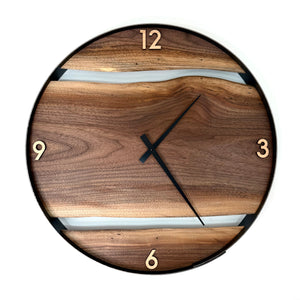 *NEW // 21” Black Walnut Live Edge Wood Clock